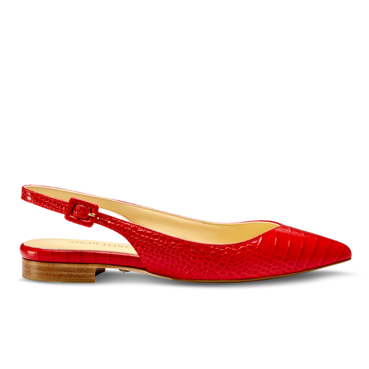 Stella in Cherry Croc Embossed Calf