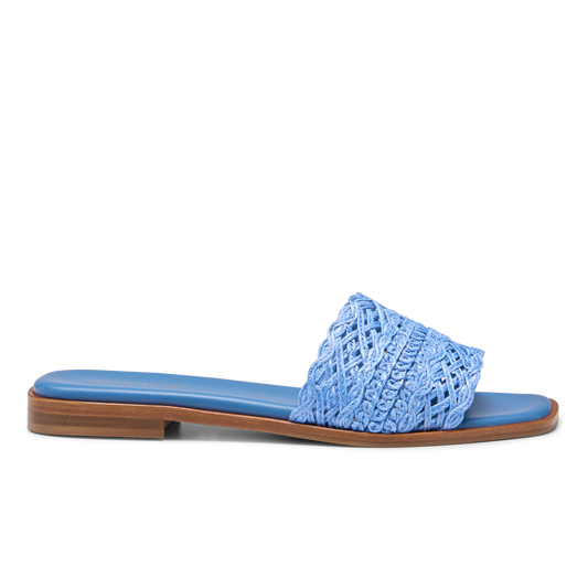 Lisa Slide in Blue Raffia