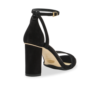 Perfect Block Sandal 90 in Black Suede
