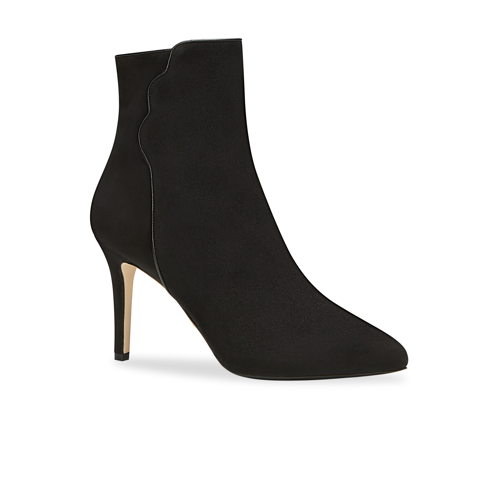 90mm Pointed Toe Perfect Dress Bootie Black Suede 